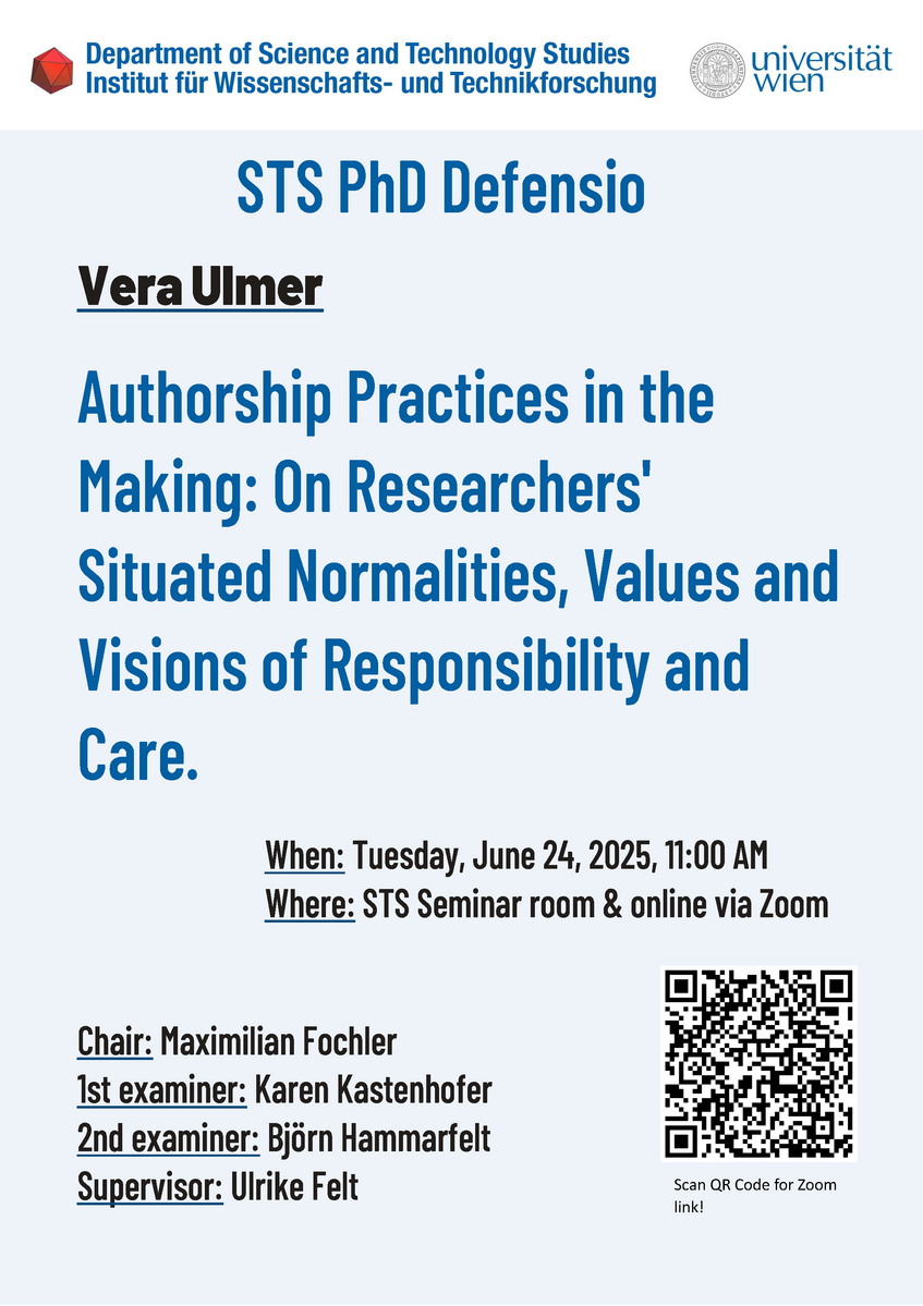 Invitation to the PhD defensio of Vera Ulmer on Tuesday, June 24, 2025