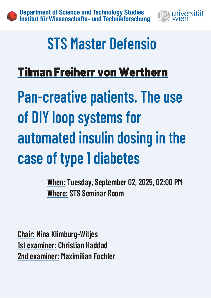 Invitation to the Master defensio of Tilman Freiherr von Werthern on Tuesday, September 02, 2025